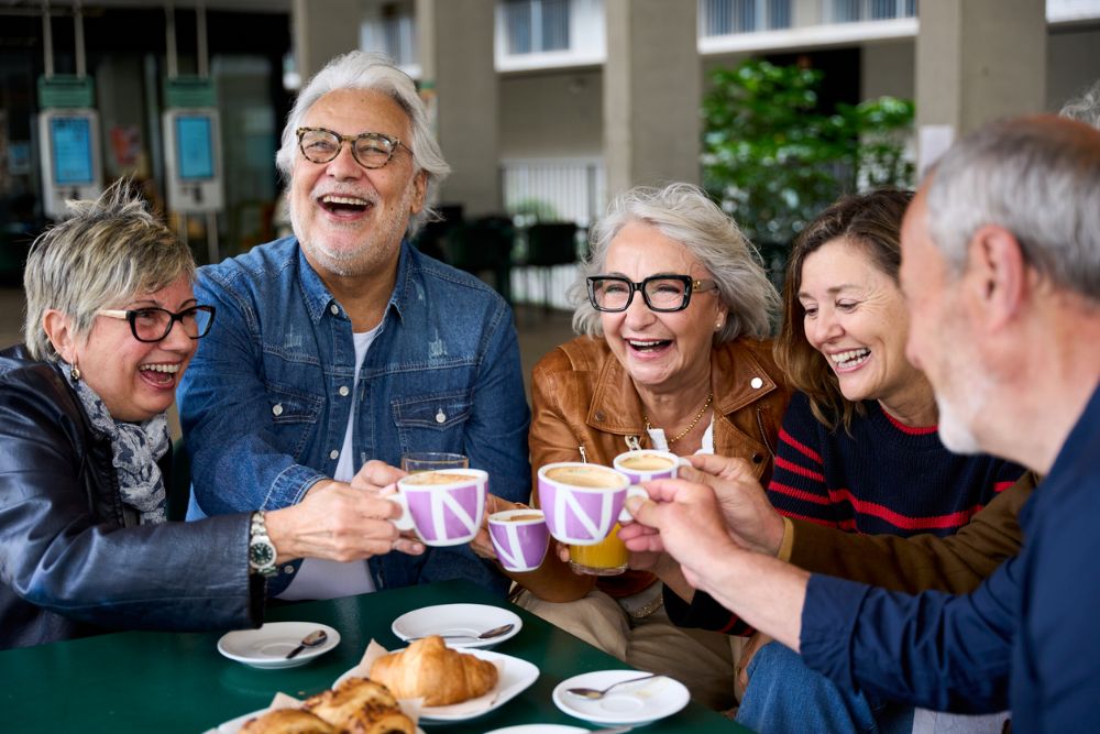 Coffee and laughter with old friends